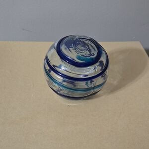 Blue Swirl Glass Sphere Witching Ball